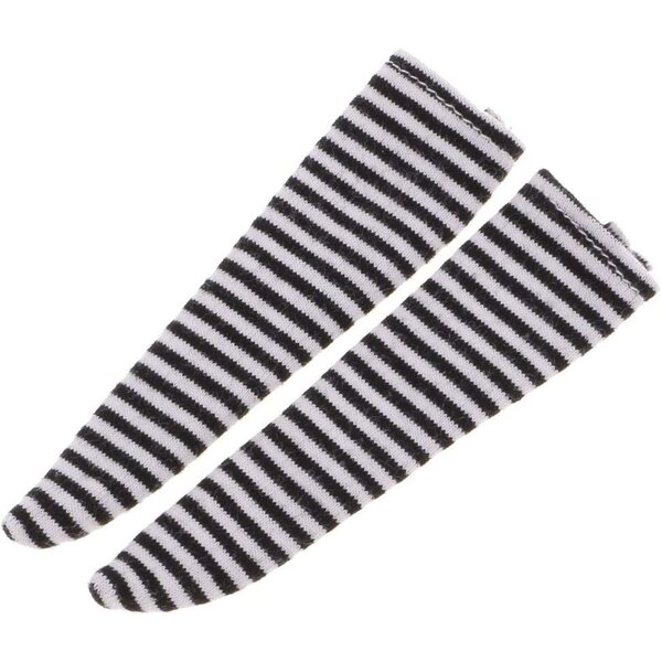 Set 4 paia calze alte a righe fatte a mano per bambole Blythe 30,5 cm