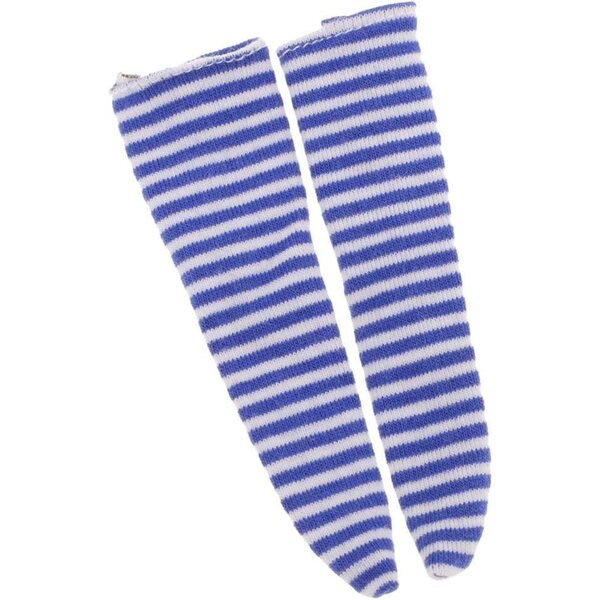Set 4 paia calze alte a righe fatte a mano per bambole Blythe 30,5 cm