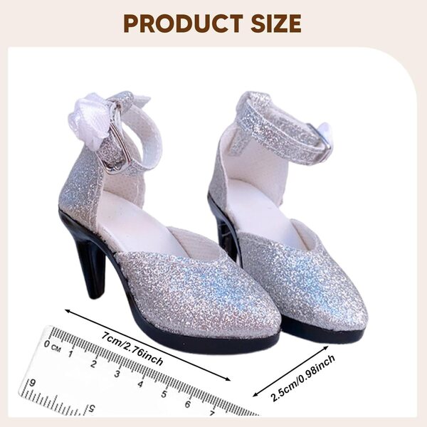 Elegante Schuhe mit Absätzen für 1/6 Puppen – Höhe 7 cm für 24-Zoll-Puppen