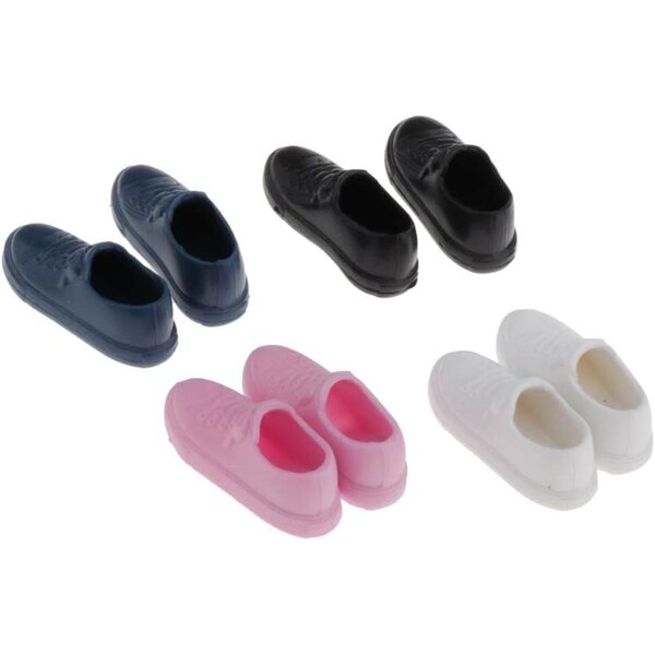 4 Paar elegante Kunststoffschuhe für 1/6 BJD-Puppen – mehrfarbig und bequem