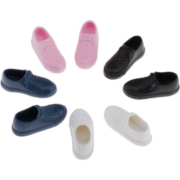 4 Paar elegante Kunststoffschuhe für 1/6 BJD-Puppen – mehrfarbig und bequem