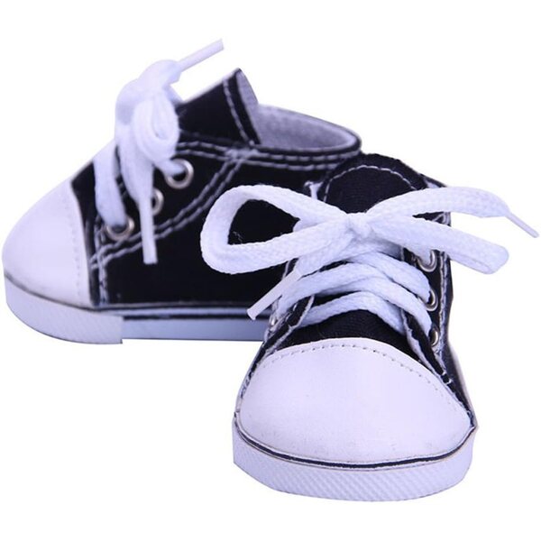 Sneakers in pizzo nero per bambole 45 cm, accessori per American Girl Doll