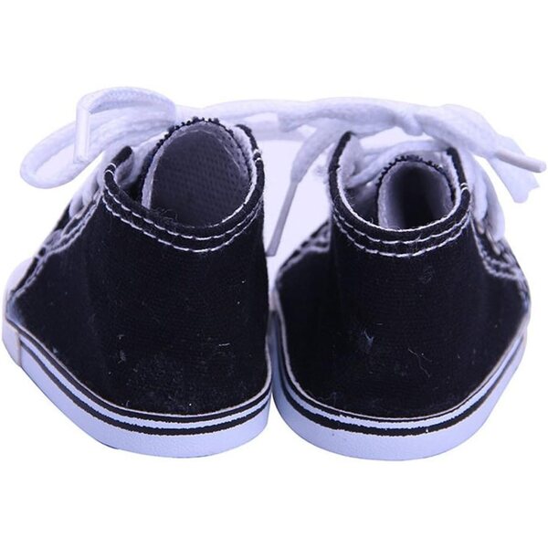 Schwarze Spitzen-Sneaker für 45 cm große Puppen, Zubehör für American Girl Doll