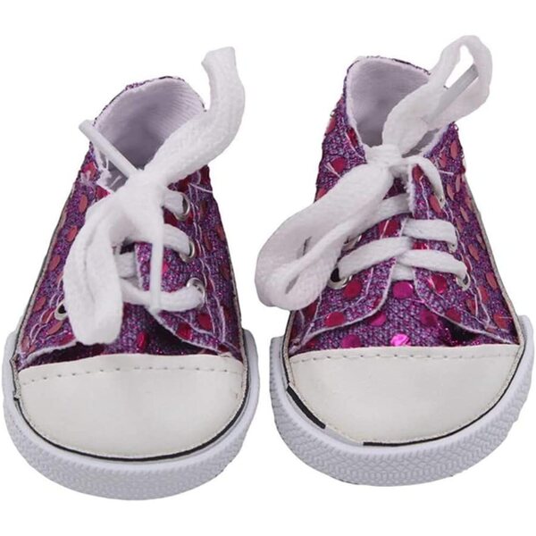 Scarpe in tela con paillettes per bambola 46 cm - Accessorio costume casual