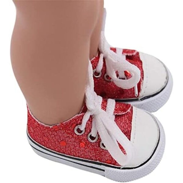 Scarpe in tela glitterate per bambola 46 cm - Accessori moda e tempo libero