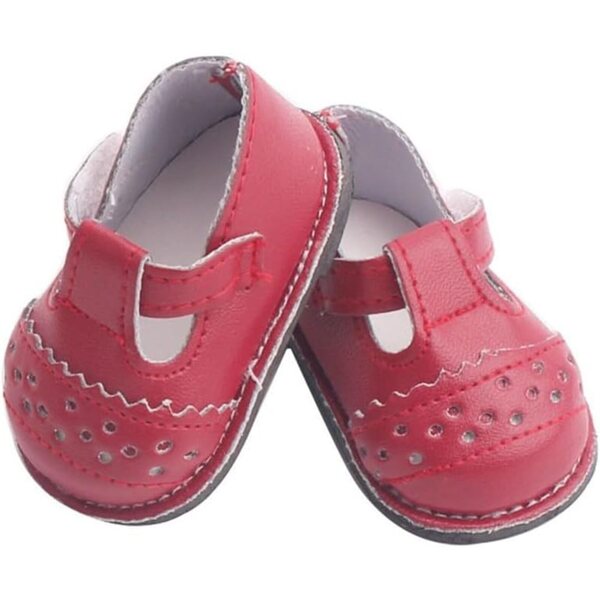 Flache Lederschuhe für 40 cm große Puppen – elegantes und langlebiges Schwarz