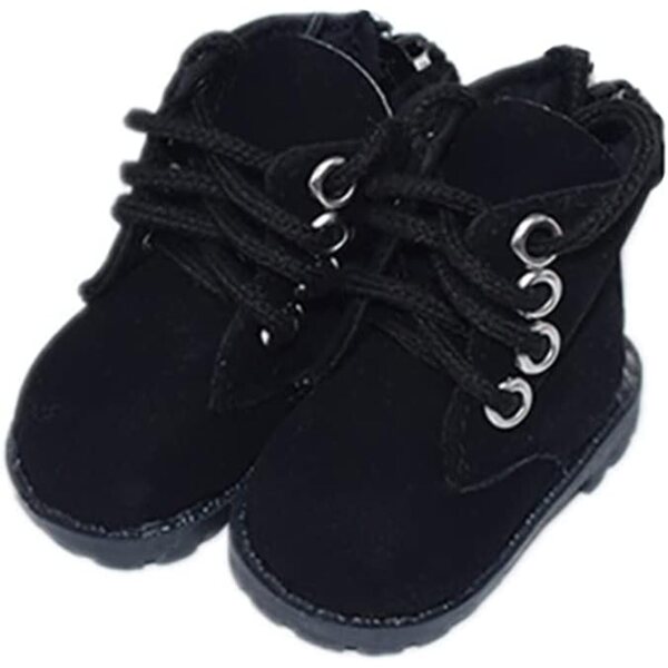 Schwarze 5,4 cm hohe Schuhe für 20 cm große Plüschpuppen – niannyyhouse