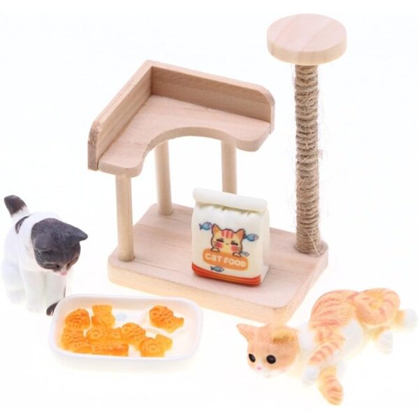 FACAIIO Mini telaio arrampicata legno per gatti casa delle bambole e giardini fatati