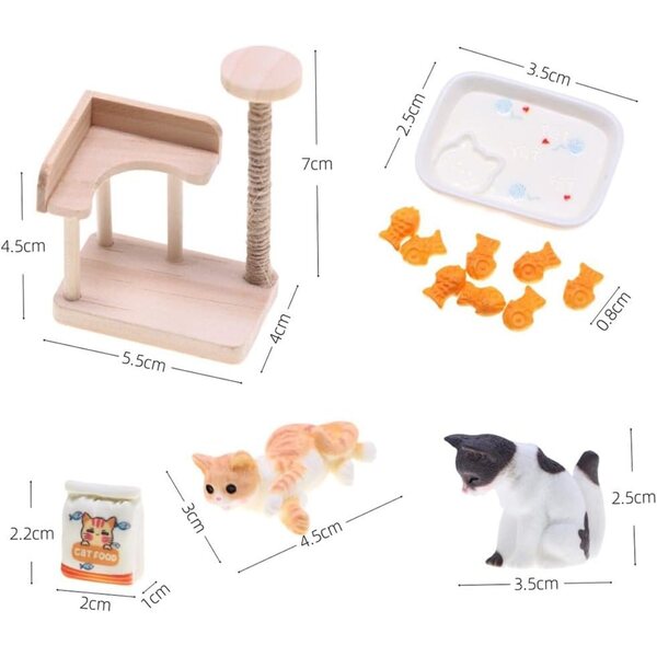 FACAIIO Mini telaio arrampicata legno per gatti casa delle bambole e giardini fatati