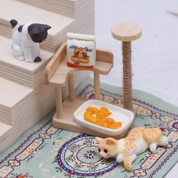 FACAIIO Mini telaio arrampicata legno per gatti casa delle bambole e giardini fatati