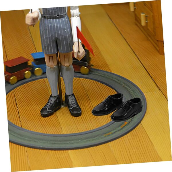 VICASKY 10 Paar schwarze Miniatur-Herrenschuhe für Puppen und Heimdekorationen