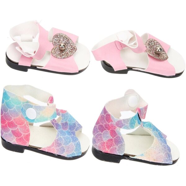 Miniaturschuhe für 18-Zoll-IMIKEYA-Puppen, 2 Paar aus widerstandsfähigem Kunststoff