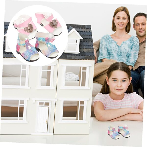 Miniaturschuhe für 18-Zoll-IMIKEYA-Puppen, 2 Paar aus widerstandsfähigem Kunststoff