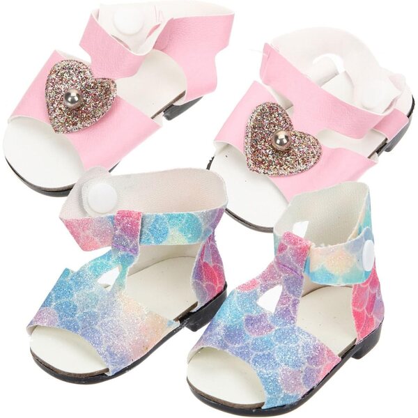 Miniaturschuhe für 18-Zoll-IMIKEYA-Puppen, 2 Paar aus widerstandsfähigem Kunststoff