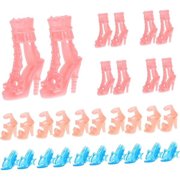 VICASKY 15 Paar Mini-Schuhe für Sammelpuppen und kreative Spiele aus Kunststoff