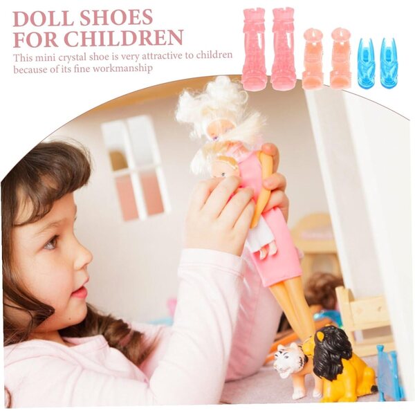VICASKY 15 Paar Mini-Schuhe für Sammelpuppen und kreative Spiele aus Kunststoff