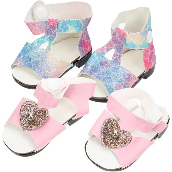 VICASKY Miniaturschuhe für 18-Zoll-Puppen, 2 Paar aus sommerfestem Kunststoff