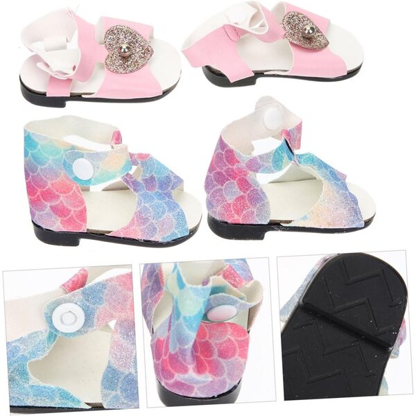 VICASKY Miniaturschuhe für 18-Zoll-Puppen, 2 Paar aus sommerfestem Kunststoff