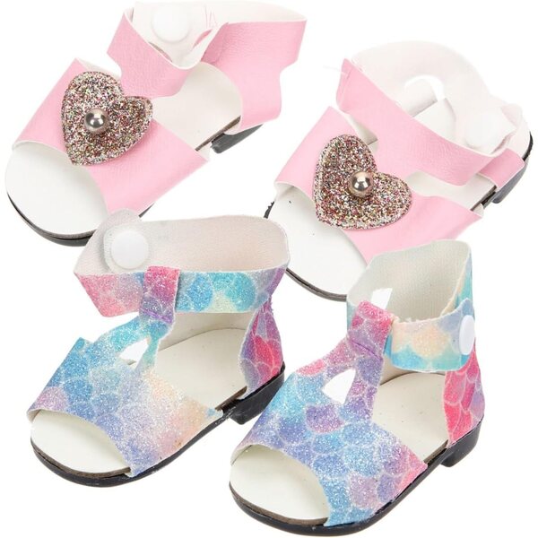 VICASKY Miniaturschuhe für 18-Zoll-Puppen, 2 Paar aus sommerfestem Kunststoff