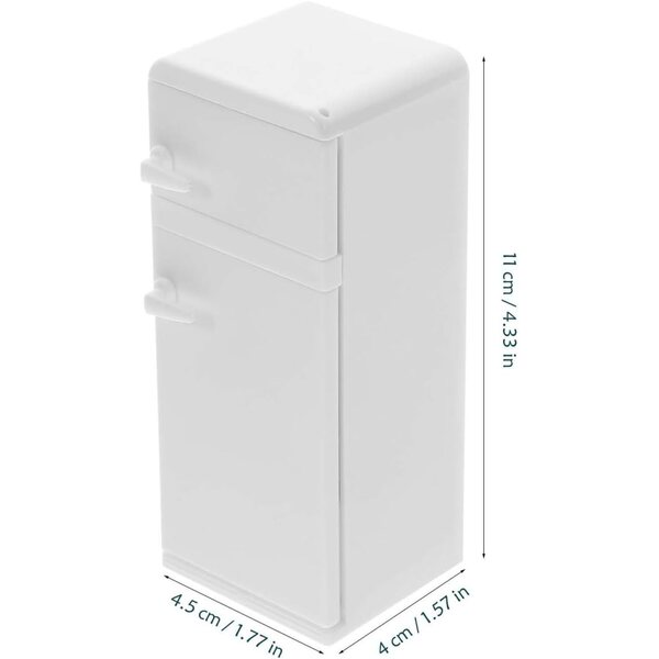 VICASKY Mini Frigorifero Bianco per Casa delle Bambole con Dettagli Realistici e Materiale Resistente