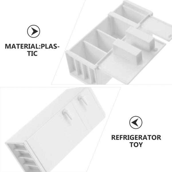 VICASKY Mini Frigorifero Bianco per Casa delle Bambole con Dettagli Realistici e Materiale Resistente