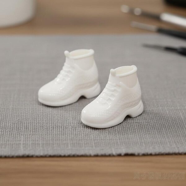 OB11 Puppenschuhe Weiße Freizeitschuhe Kleine Kunststoff-Sneaker