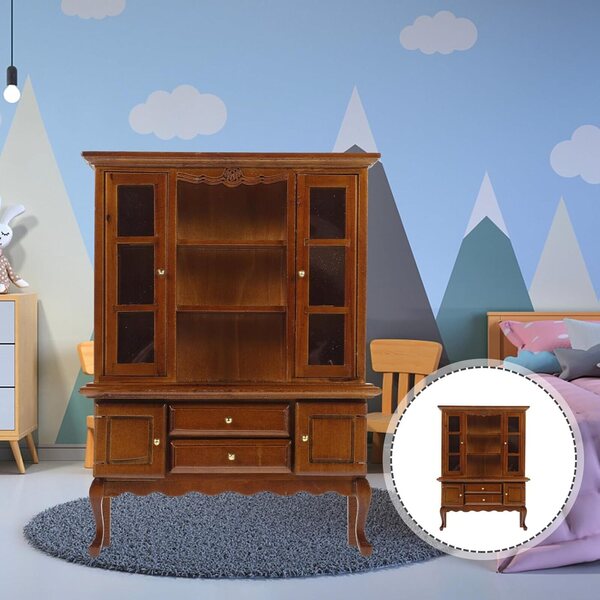 ERINGOGO Mini Credenza in Legno per Casa delle Bambole 1/12 Decorativa e Resistente