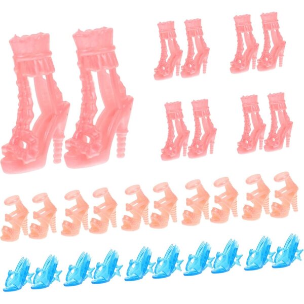 Uonlytech Mini-Puppenschuhe 15 Paar aus widerstandsfähigem Kunststoff für DIY-Dekorationen
