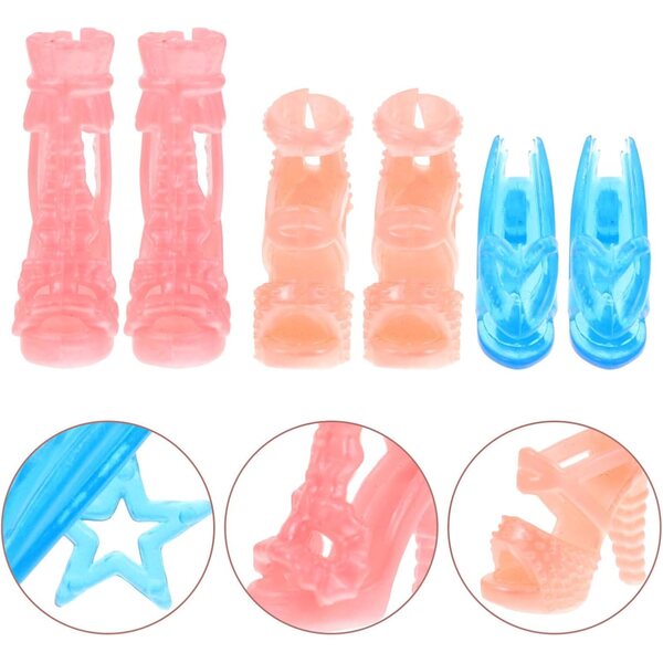 Uonlytech Mini-Puppenschuhe 15 Paar aus widerstandsfähigem Kunststoff für DIY-Dekorationen