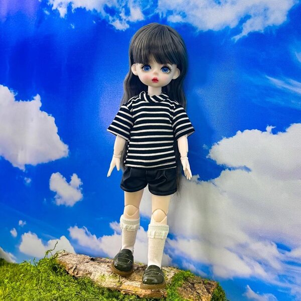 Set aus 2 Paar Vintage-Plüschschuhen 15 cm für 1/6 BJD-Puppen grün + braun