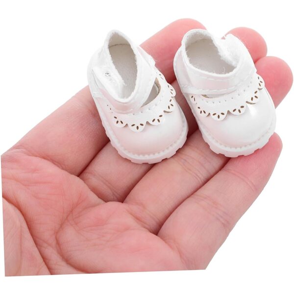 Abaodam Scarpe Mini per Bambole Ballerina in PU Bianche per Casa delle Bambole