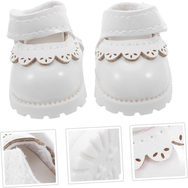 Abaodam Scarpe Mini per Bambole Ballerina in PU Bianche per Casa delle Bambole