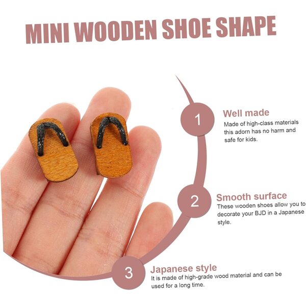 Mini Sabot in Legno per Casa delle Bambole - Accessorio Decorativo Realistico e Resistente