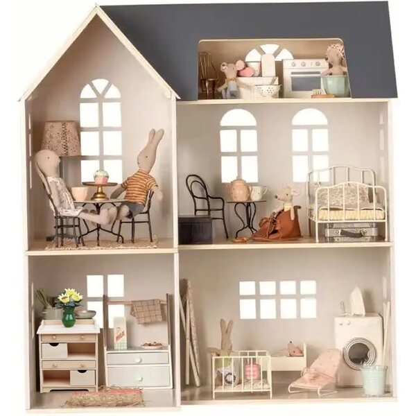 Armadietto in legno per casa delle bambole 1/12, mobile cucina o bagno miniatura