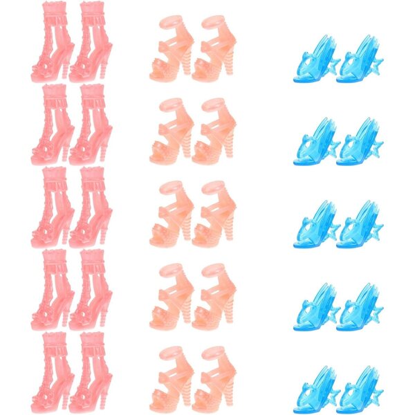 Mini Scarpe per Bambole 15 Paia Resistenti in Plastica Colorate Taglia 41-42-75