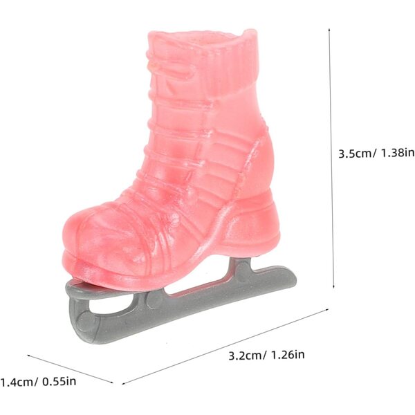4 Paia Mini Patini a Rotelle Rosa per Bambole 3,5 cm Decorazioni Casa Miniature