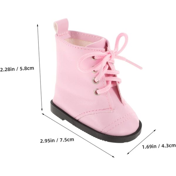 KOMBIUDA Set 3 Paia Scarpe Miniature per Bambole 45 cm, Facili da Pulire, Rosa