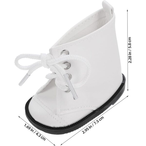 NOLITOY Mini Bottines Bianche in PU per bambole 45 cm - Accessori Decorativi 18"