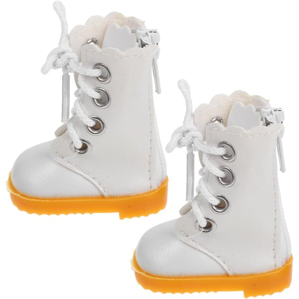 Weiße Mini-Stoffstiefel für 30-cm-Puppen – detaillierte und widerstandsfähige Winteraccessoires