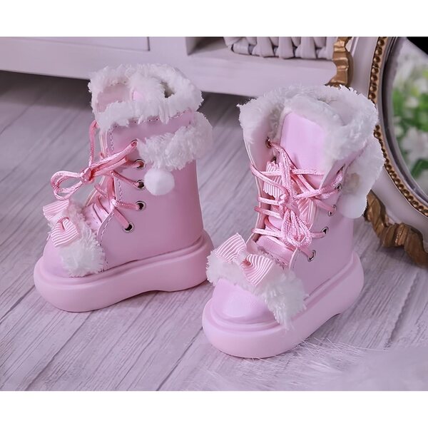 Handgefertigte rosa 1/4-BJD-Puppenschuhe, elegant und hochwertig