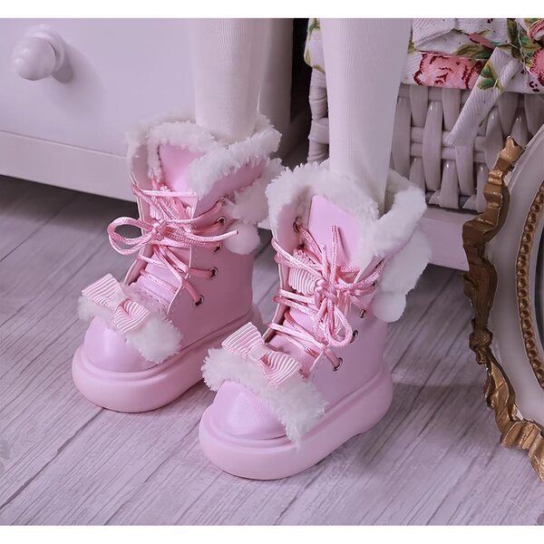 Handgefertigte rosa 1/4-BJD-Puppenschuhe, elegant und hochwertig