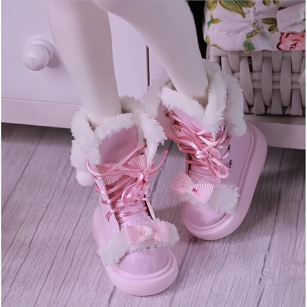 Handgefertigte rosa 1/4-BJD-Puppenschuhe, elegant und hochwertig