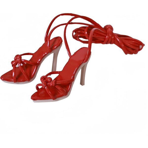 BJD 1/4 Damen-Schuhe mit hohen Absätzen in Rot für Welpen, zartes und detailliertes Design