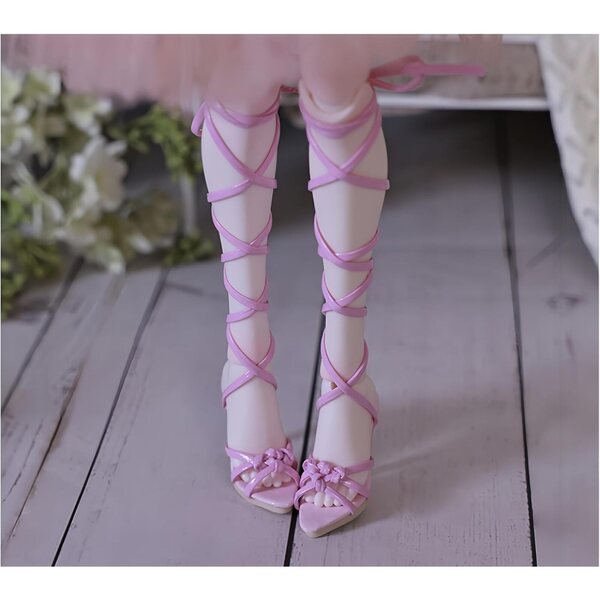 BJD 1/4 Damen-Schuhe mit hohen Absätzen in Rot für Welpen, zartes und detailliertes Design