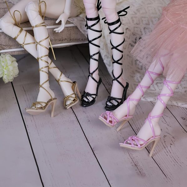 BJD 1/4 Damen-Schuhe mit hohen Absätzen in Rot für Welpen, zartes und detailliertes Design