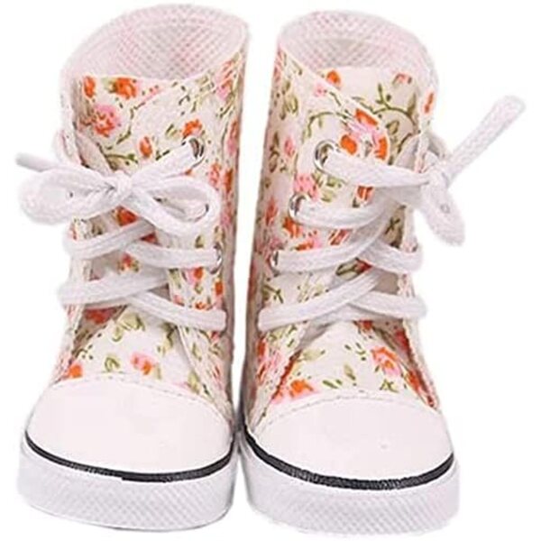 Leinenschuhe für Puppen 46 cm – Wadenstiefeletten als Puppenkostümzubehör