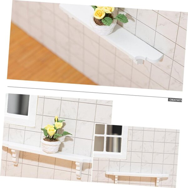 Mini Mobili in Legno per Casa delle Bambole, Set 2 Pezzi Scaffali Bianchi Decorativi