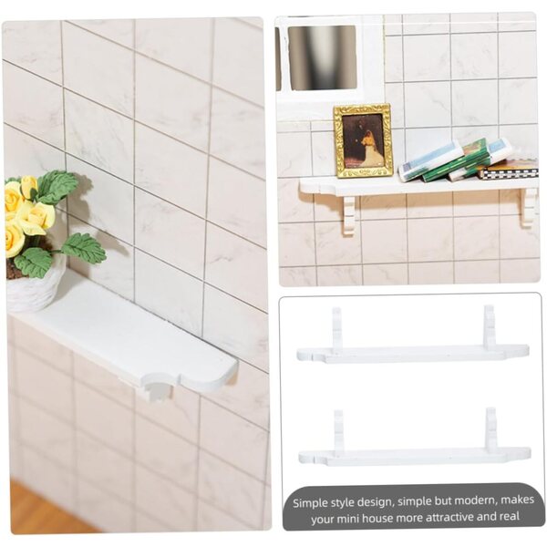 Mini Mobili in Legno per Casa delle Bambole, Set 2 Pezzi Scaffali Bianchi Decorativi