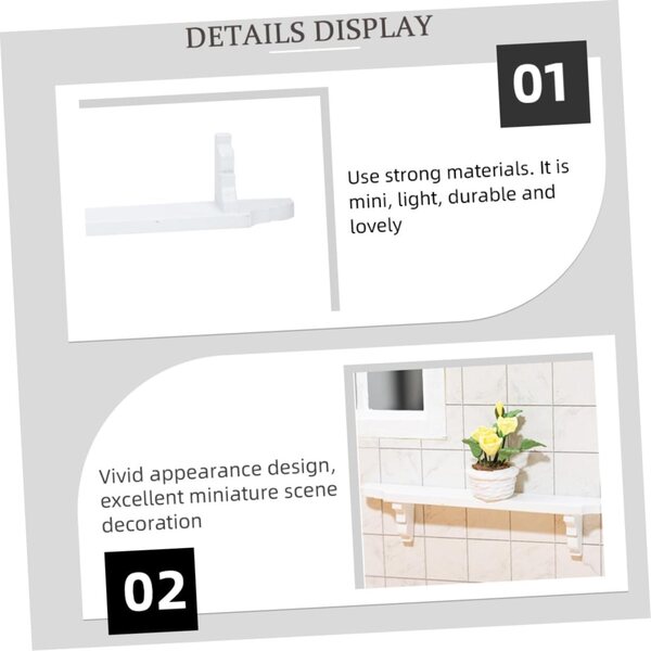 Mini Mobili in Legno per Casa delle Bambole, Set 2 Pezzi Scaffali Bianchi Decorativi