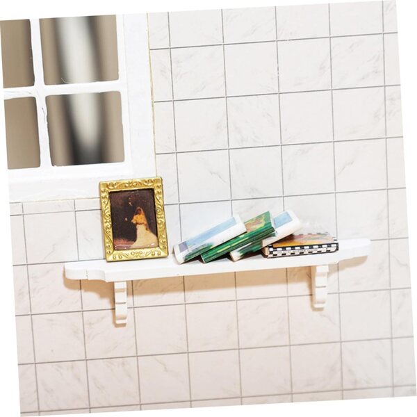 Mini Mobili in Legno per Casa delle Bambole, Set 2 Pezzi Scaffali Bianchi Decorativi